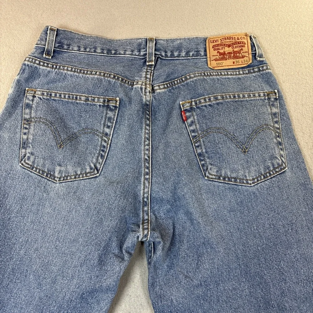 Vtg LEVI'S Jeans Mens‎ 36x34 (34x32) Denim Blue 550 Relaxed Fit Y2K  2005